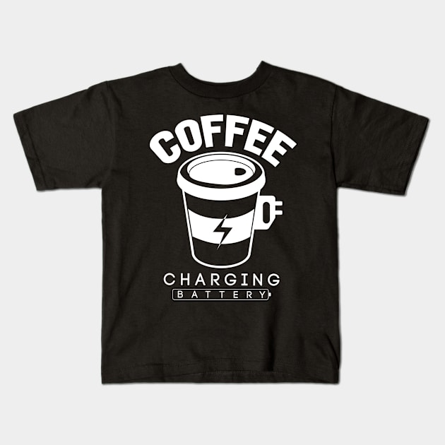 Coffee Charging Battery-T Shirt Kids T-Shirt by ์Nick DT